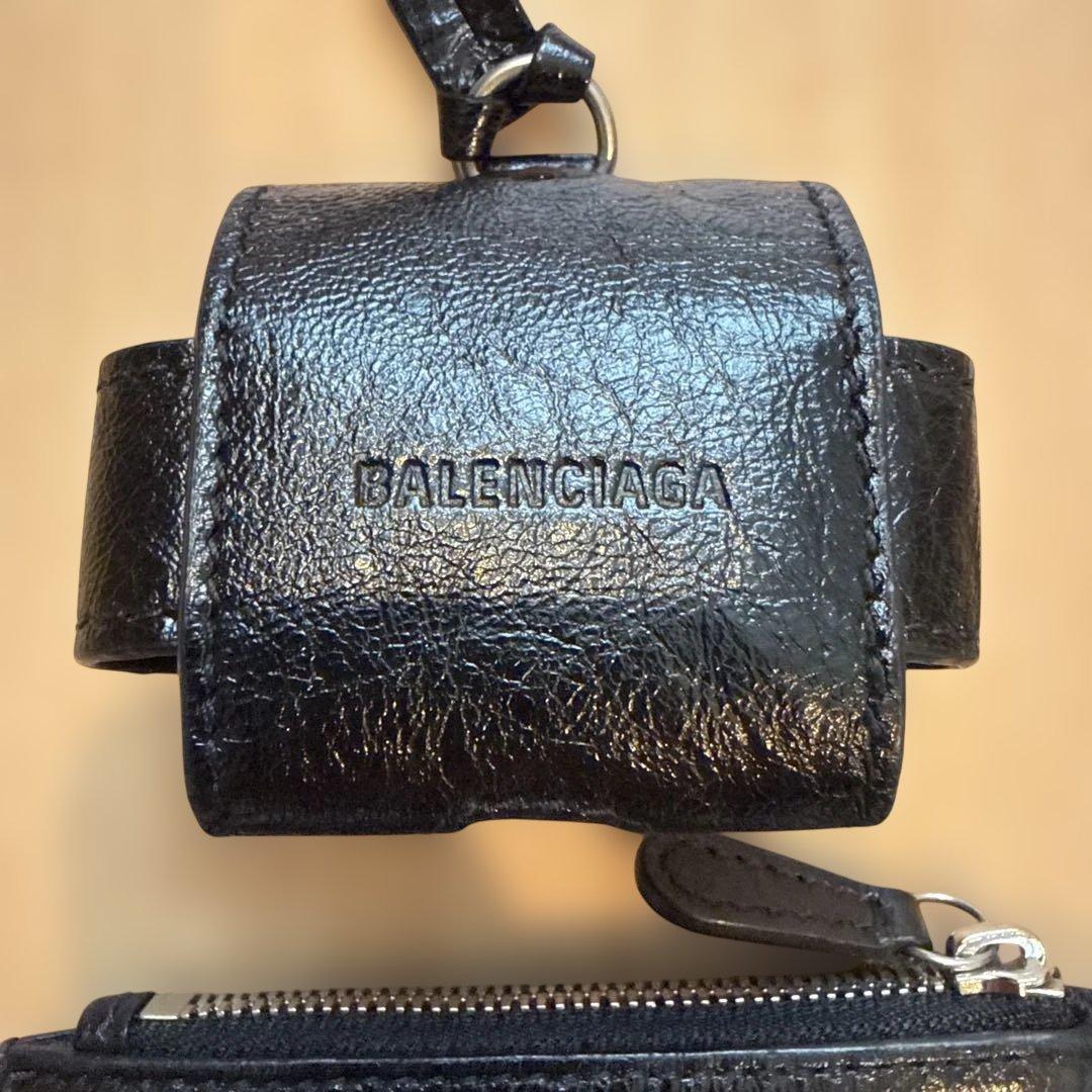 新品未使用 バレンシアガ ブラックレザーケース・airpodsケース