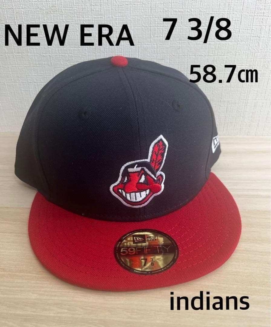 ニューエラ インディアンス キャップ 59Fifty 7 3/8 ネイビー