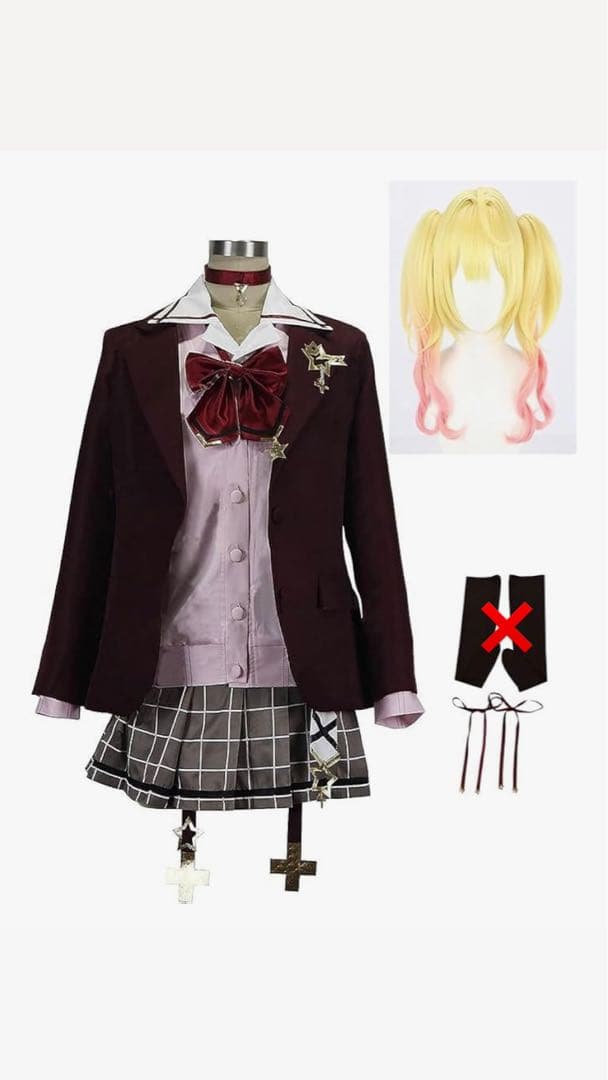 にじさんじ星川サラコスプレ衣装&ウィッグ&スクバセット