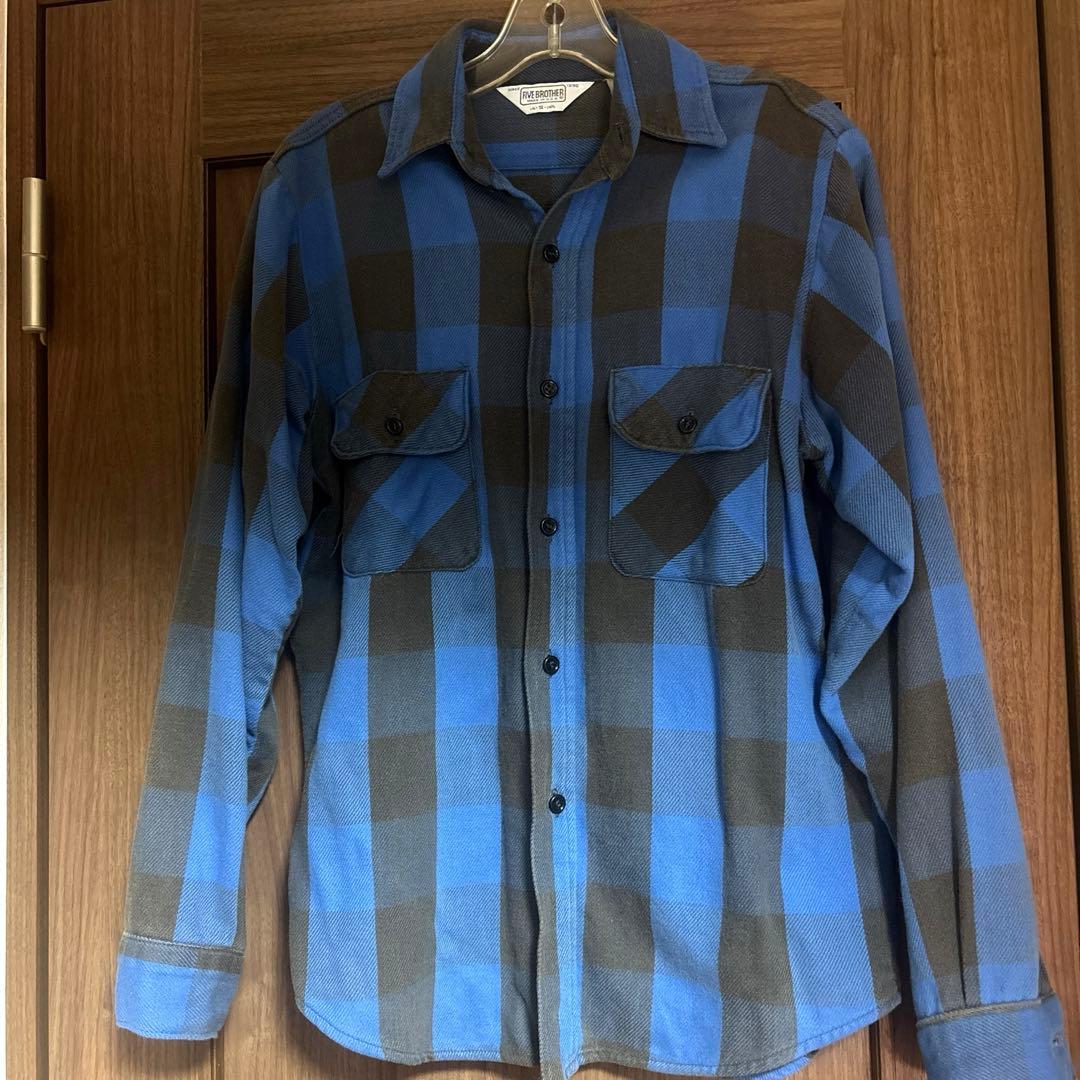 70s vintage FIVE BROTHER ネルシャツ ファイブブラザー