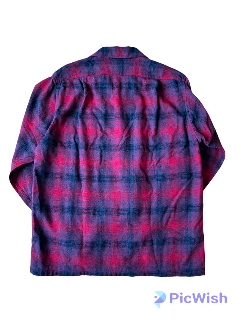 【美品】60's ペンドルトン オンブレ シャドー チェック ウールシャツ