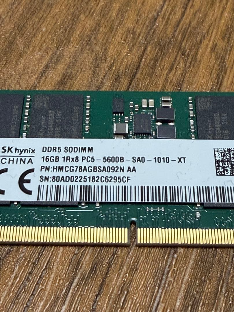 16GB DDR5 SODIMM メモリー PC5-5600B③