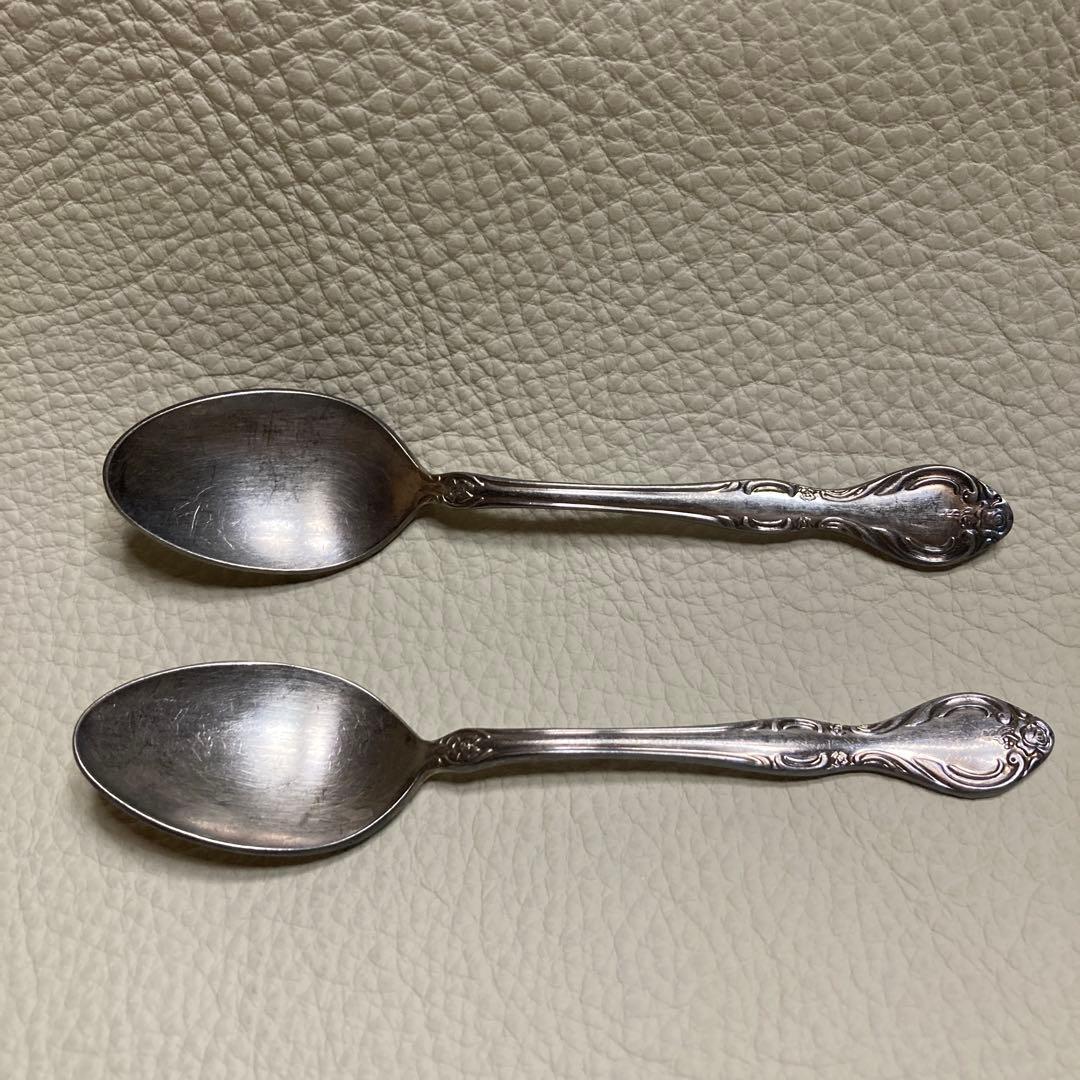 ラッキーウッド　ティースプーン2本LUCKY SILVERED 13.1×2.7