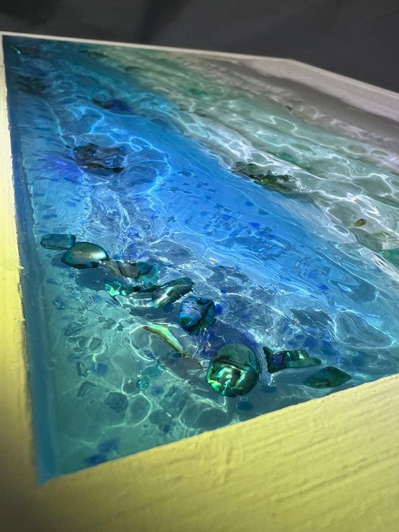 【レジンアート】波紋アート／さざなみクリスタル／B4パネル／オーシャンアート