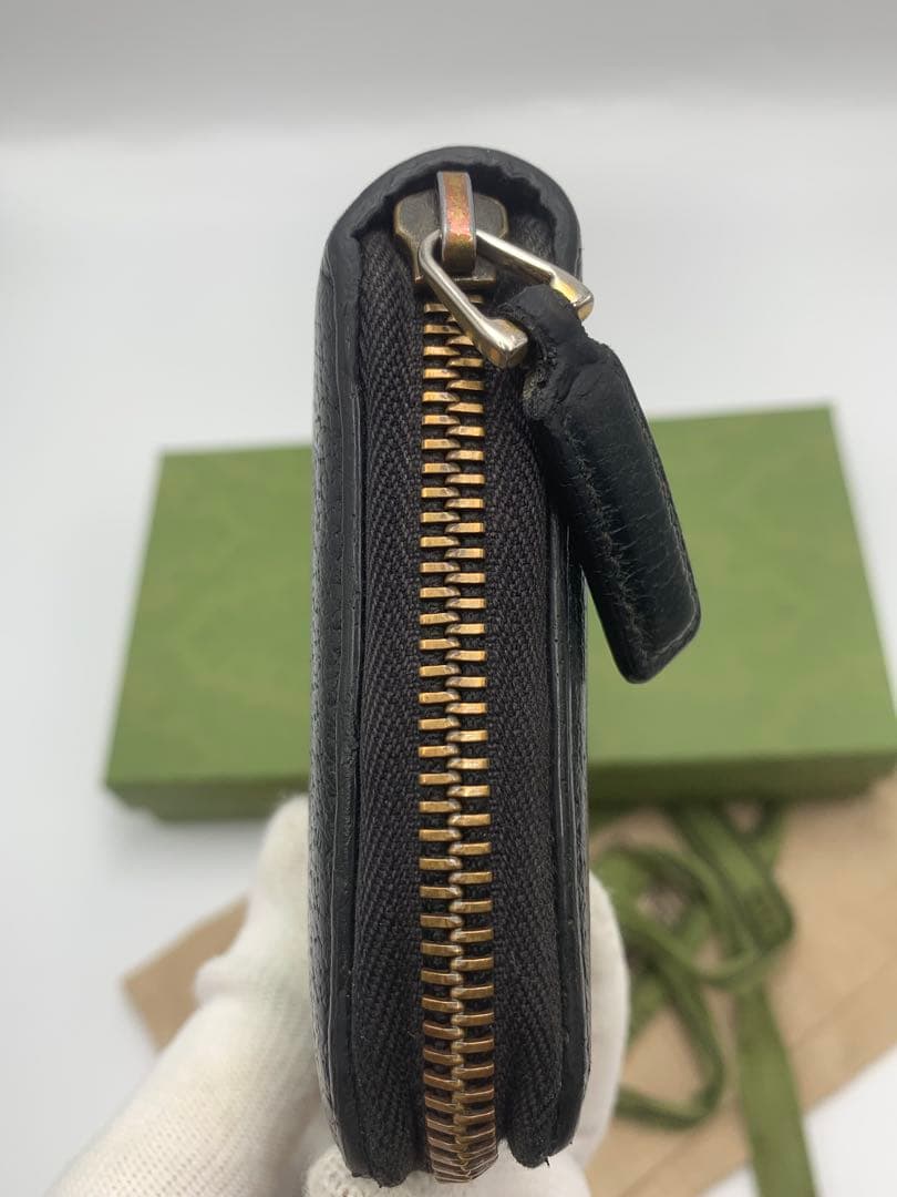 マリエGUCCI グッチ GGマーモント ジップラウンド長財布