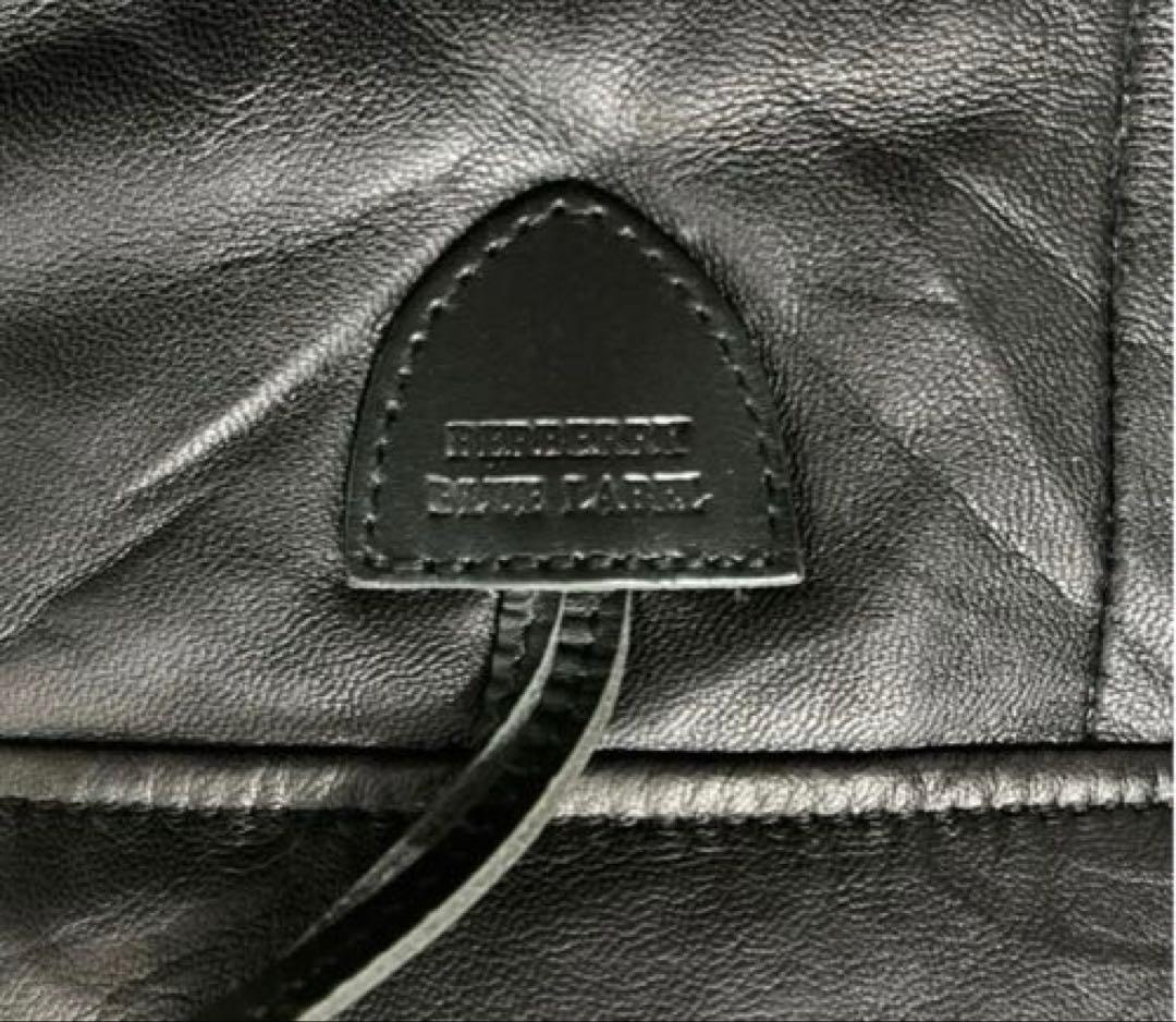未使用　バーバリーブルーレーベル　ラムレザー ダッフルコート 黒　M