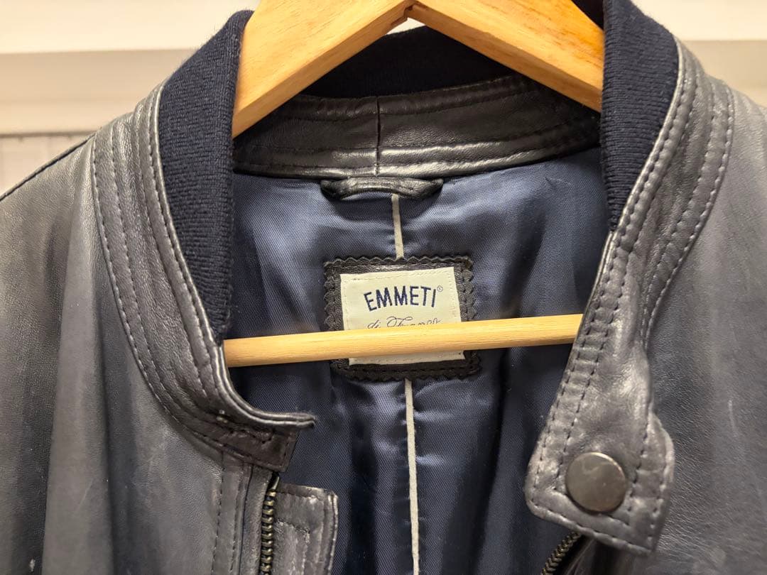 H*T様 EMMETI レザーシングルライダースジャケット 48