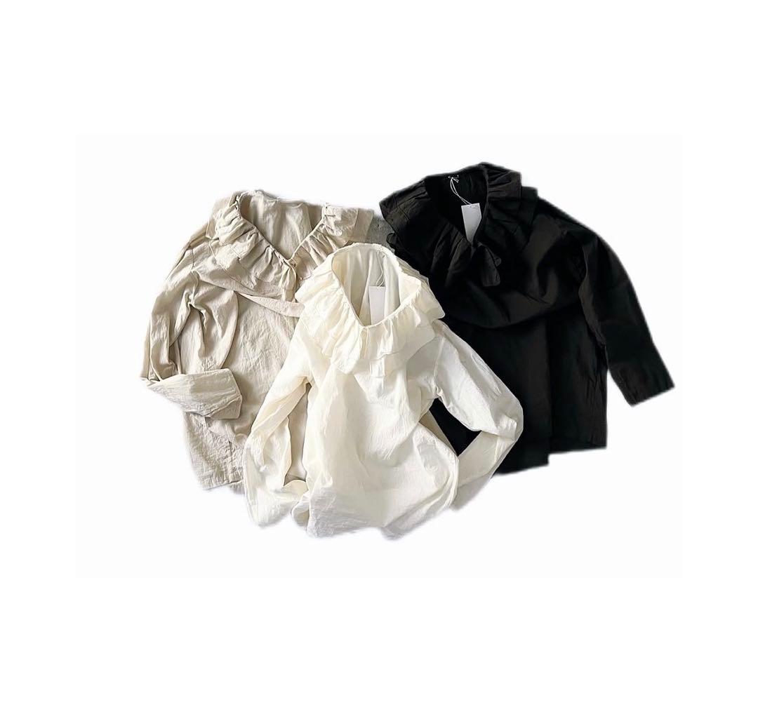 定価22,000円 新品タグ付き★yoli シンプルフリルブラウス オフホワイト