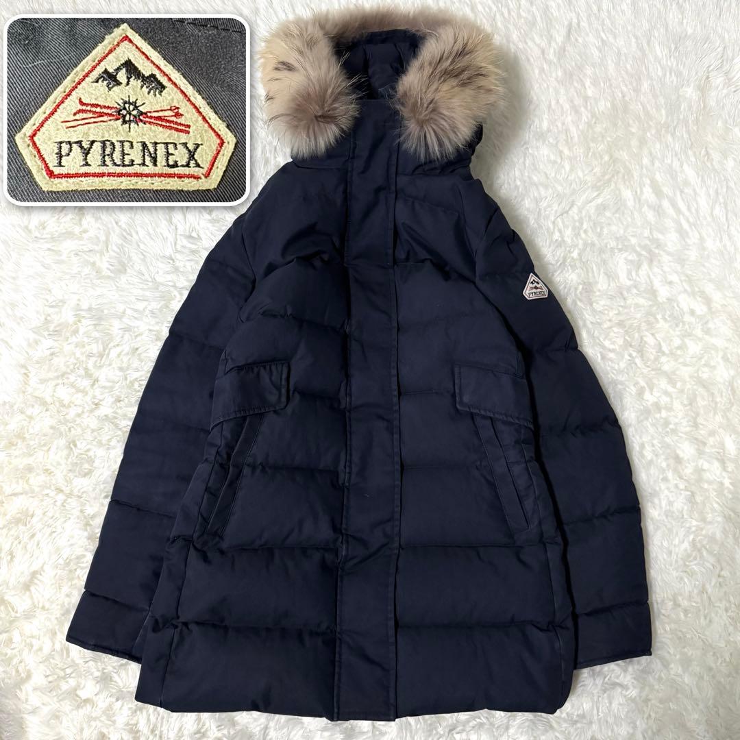 ピレネックス ダウンジャケット グルノーブル レディース 38 ラクーンファー