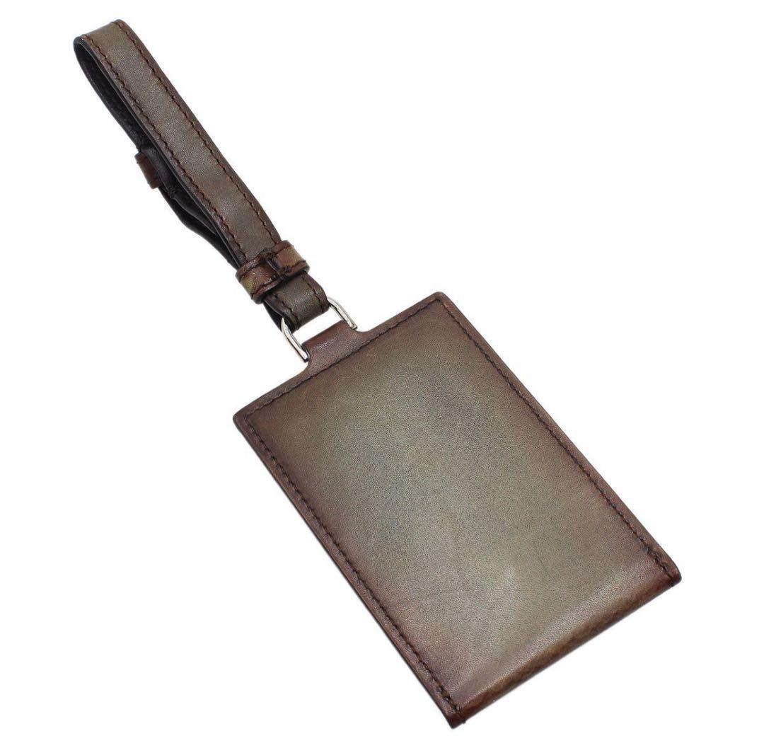 N2833 美品 ベルルッティ Bロゴ レザー ネームタグ