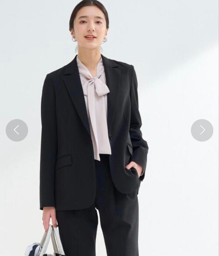 グリーンレーベルリラクシング　スーツ　テーラード　ブラック　パンツ　セット