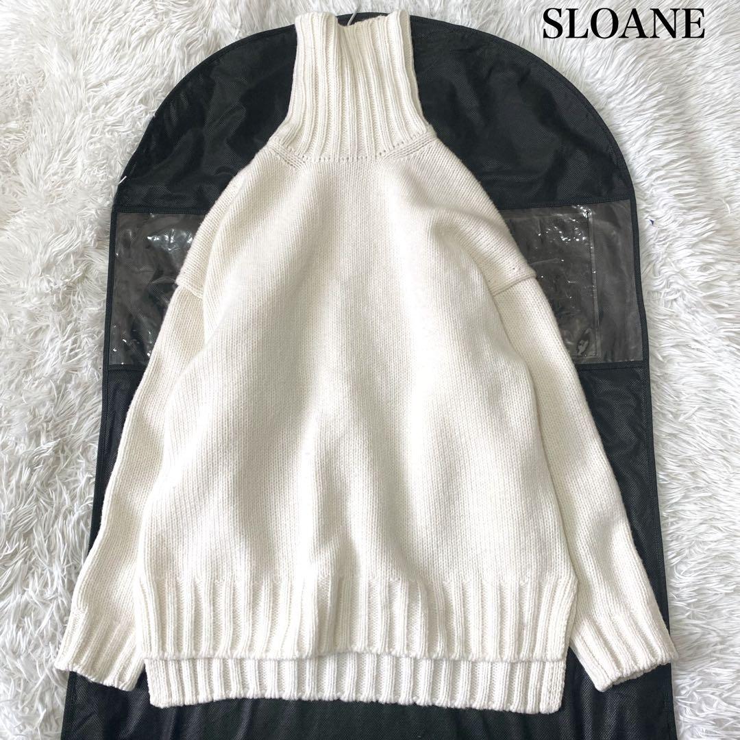 SLOANE 3Gジーロンラム×カシミヤ ドロップショルダーニット 1 ホワイト