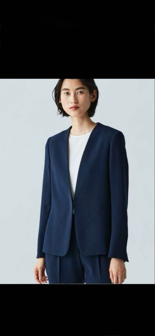 プラステ　PLST トリアセブレンド　パンツスーツ　Mサイズ　ネイビー