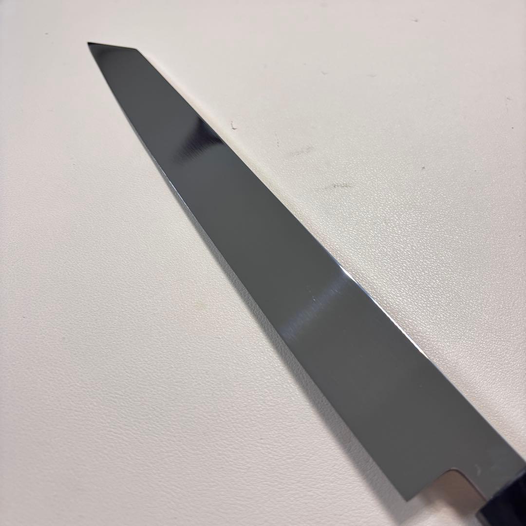 「ゆうちゃんママ 」270mm 切付柳刃包丁 鏡面　黒檀八角柄 刺身包丁