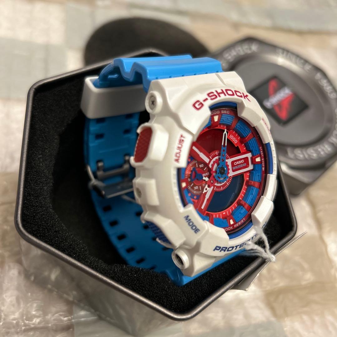 G-SHOCK アナログ　アナデジ　腕時計　ホワイト/ブルー/レッド