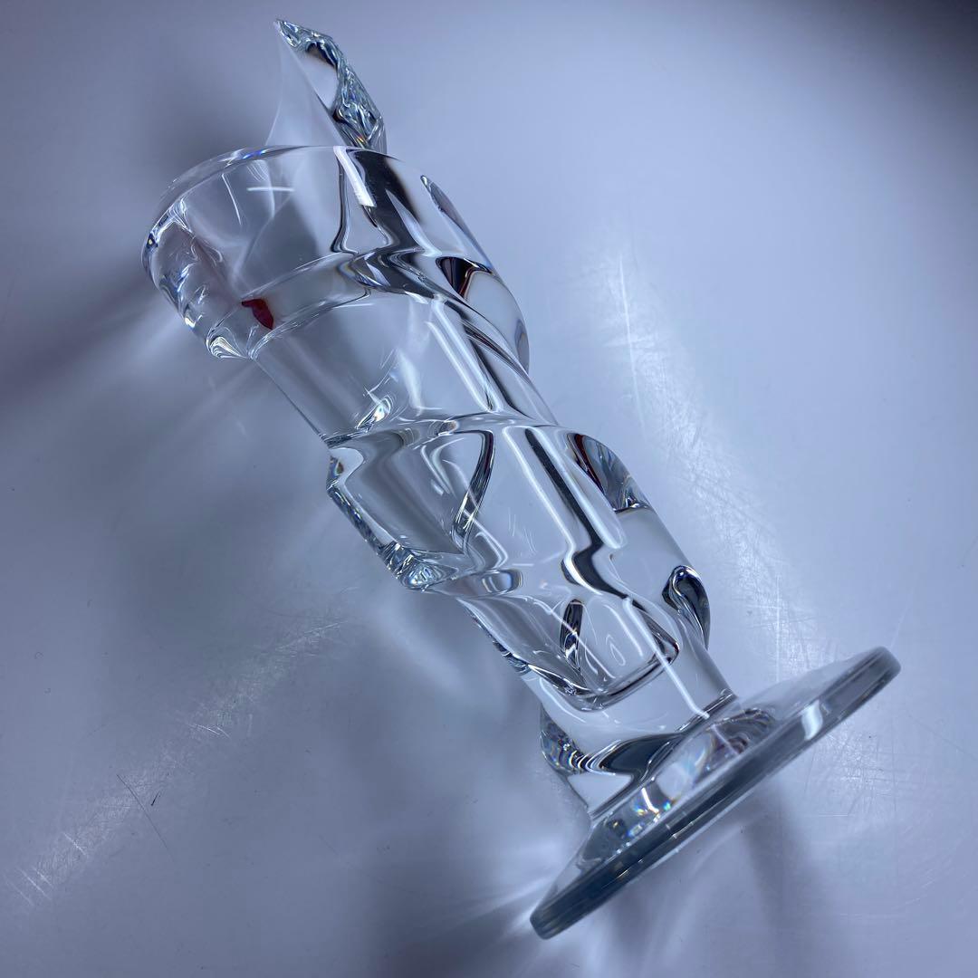 バカラ　スパイラルフラワーベース　共箱　高さ21㎝　東Y7-0204☆1Fトヒト