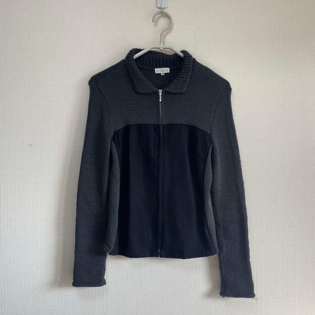 トップス balenciaga design zip knit archive gray