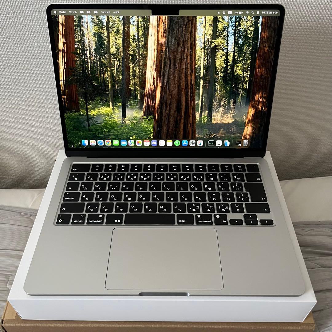 【美品】MacBook Air M2/8GB/512GB/JISキー/100%