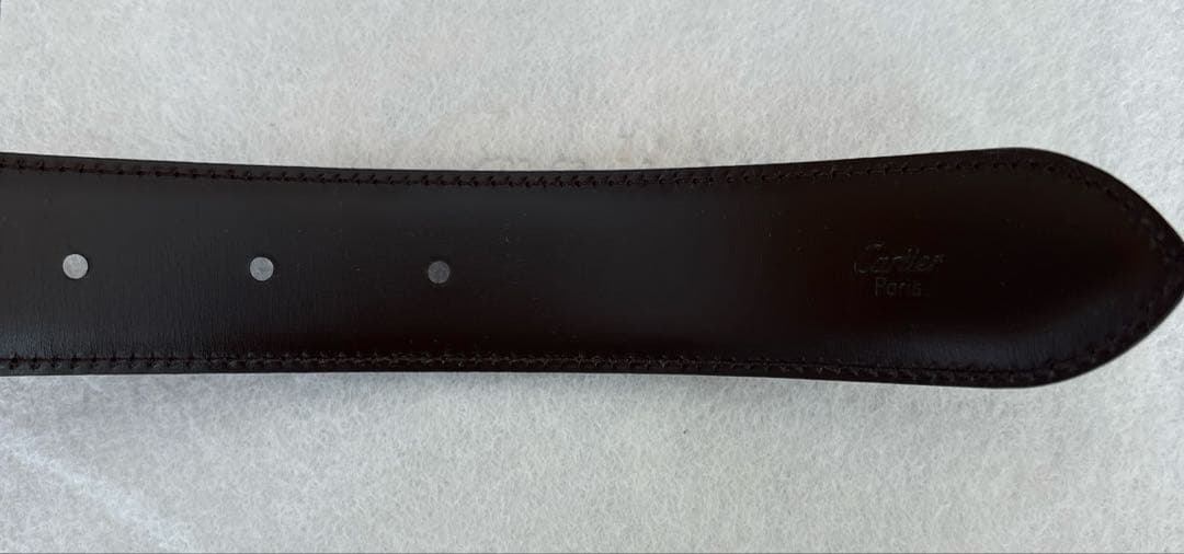 Cartier 黒 レザー ベルト ゴールドバックル