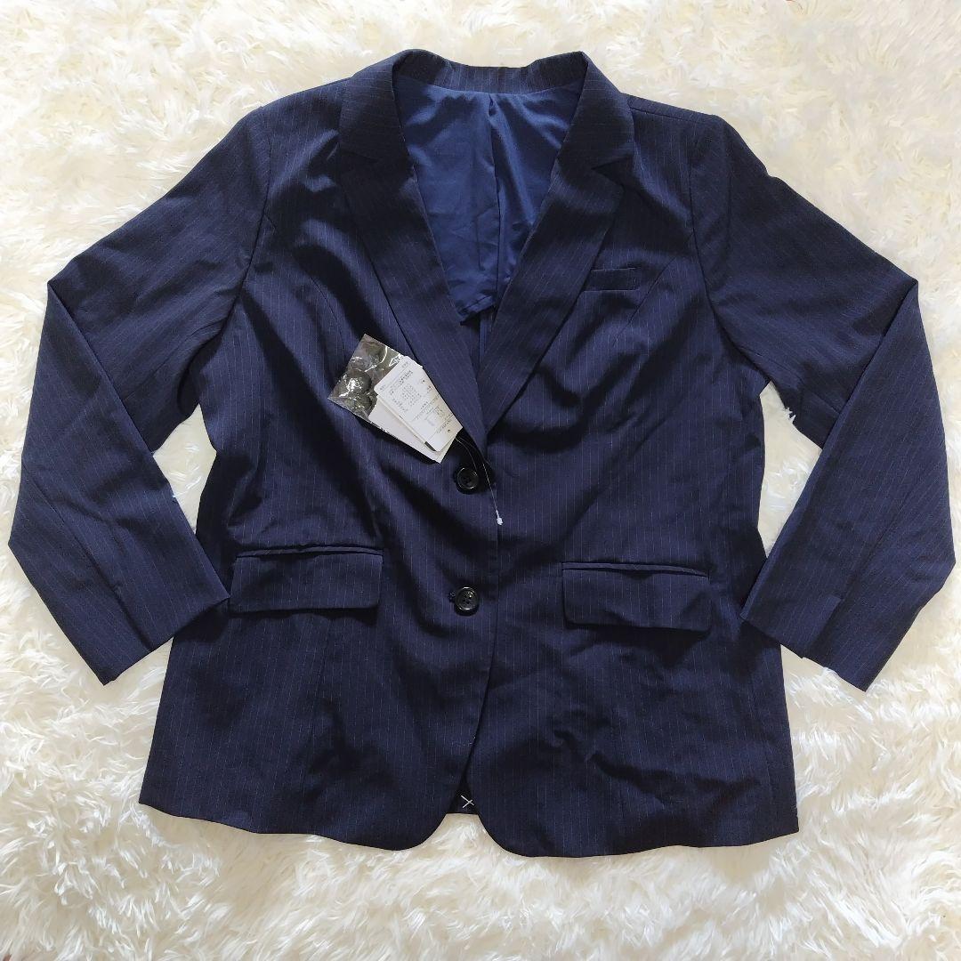 【かなり大きいサイズ】 新品 23号 ネイビー ストライプ パンツスーツ