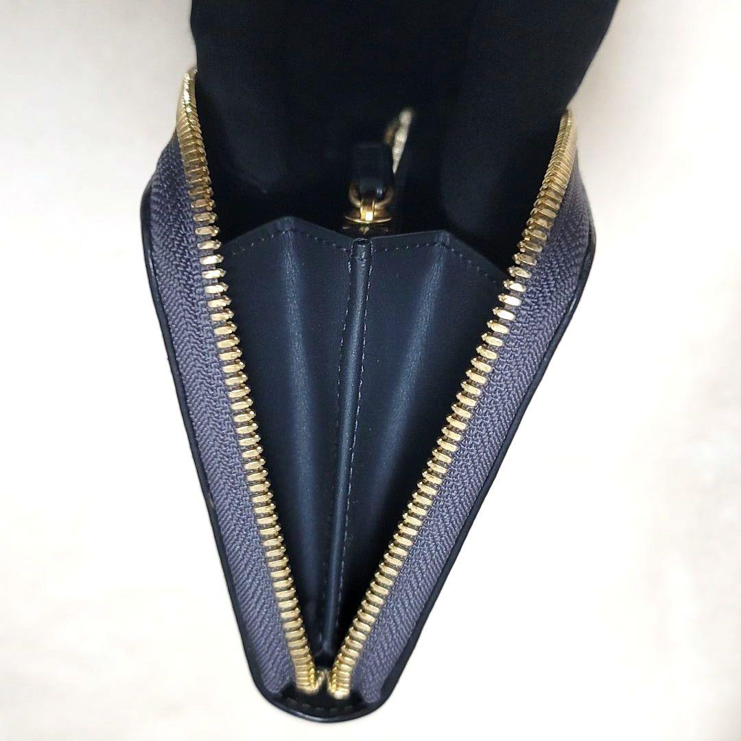未使用 MCM 長財布 ロングウォレット ネイビー ラウンドジップ 付属品付き