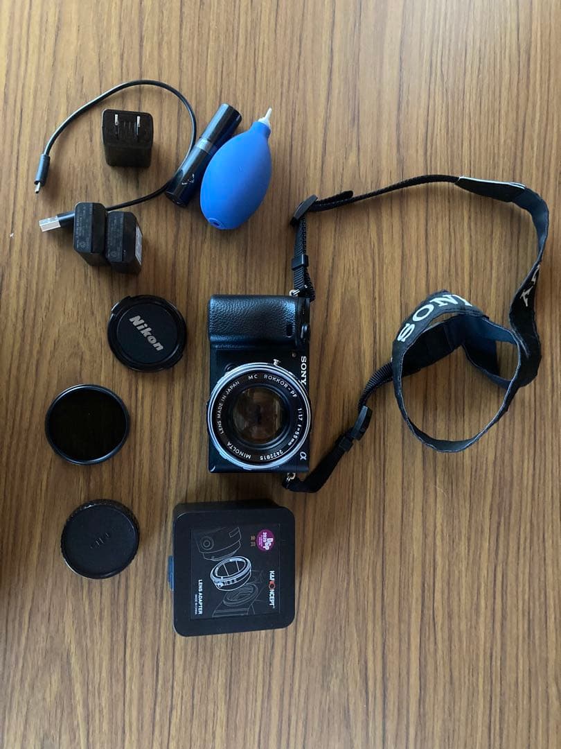 SONY a6400、Minolta 55mm レンズと付属品