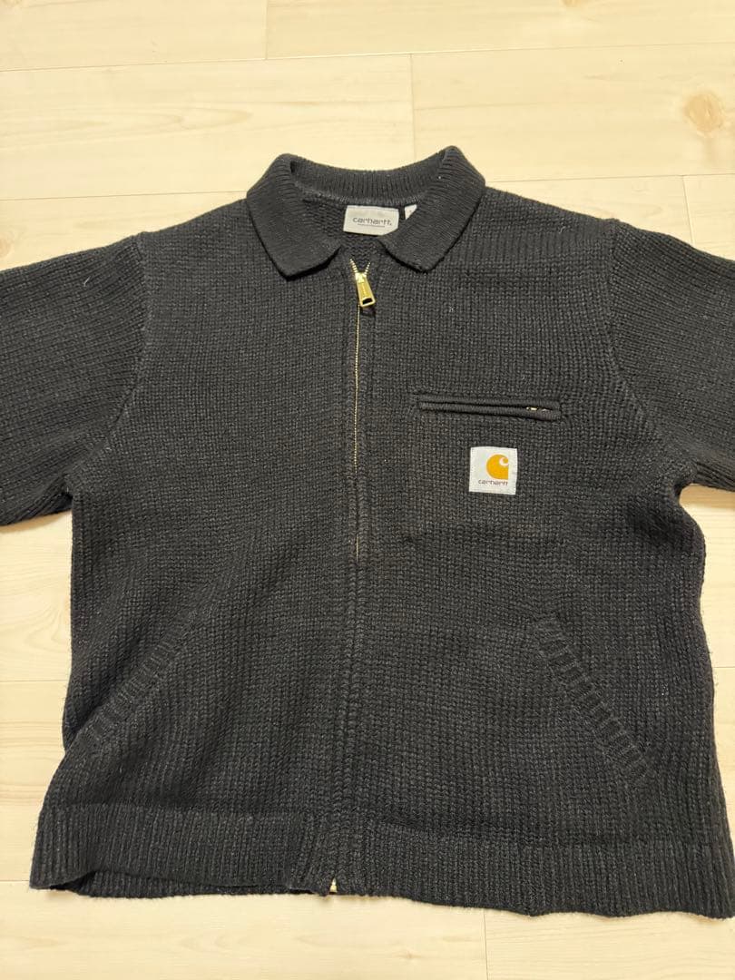Carhartt wip デトロイトニット黒 ジャケットS タッグ付け