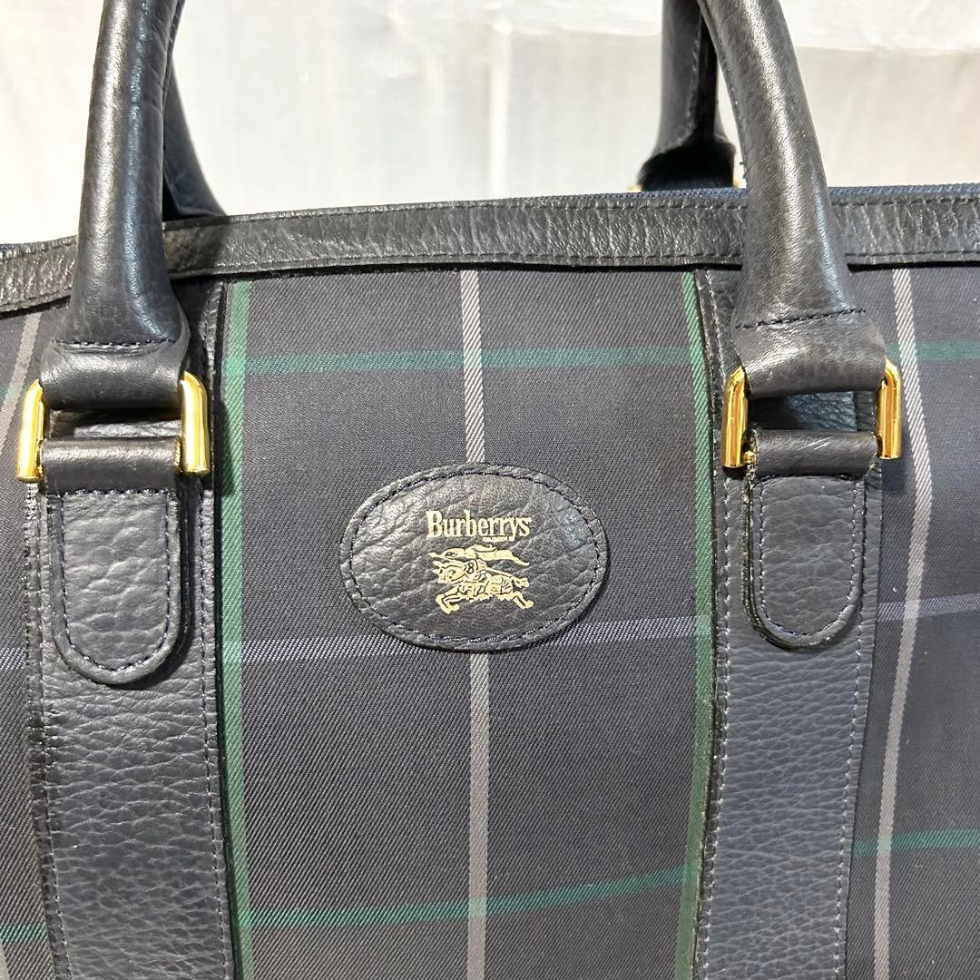 Burberrys バーバリー キャンバス チェック柄 ボストンバッグ トラベル