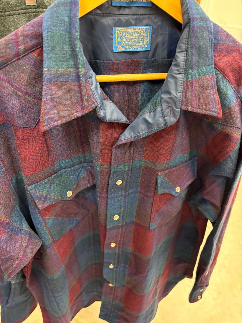 70s Pendleton ウールネルシャツ