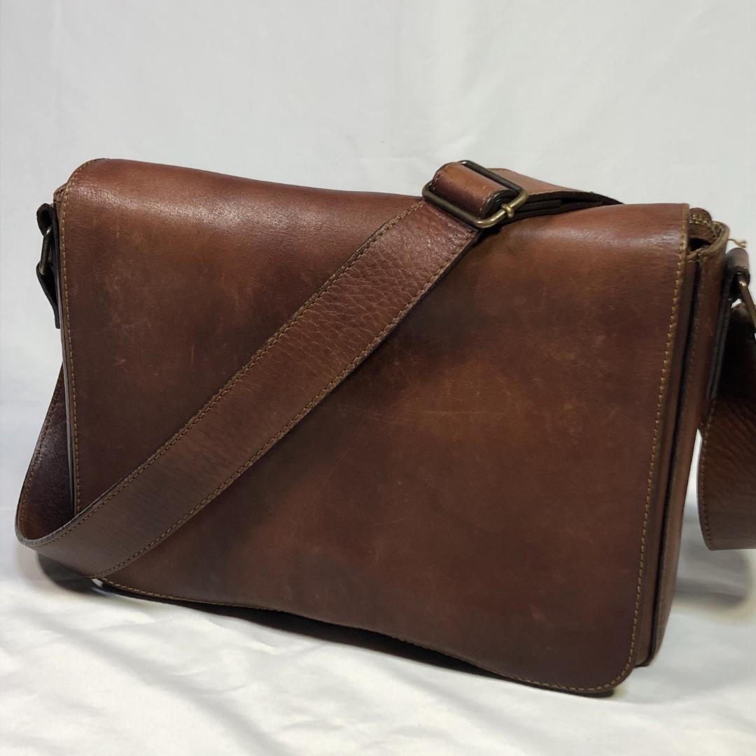 【匿名配送】マザーハウス メッセンジャーバッグ ショルダーバッグ B5 ブラウン