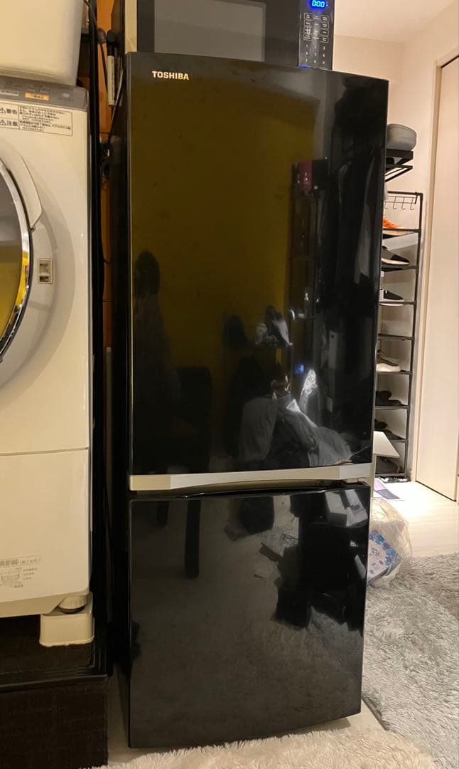 【状態良好・送料込】TOSHIBA 2ドア冷蔵庫153L 右開き 2019年製
