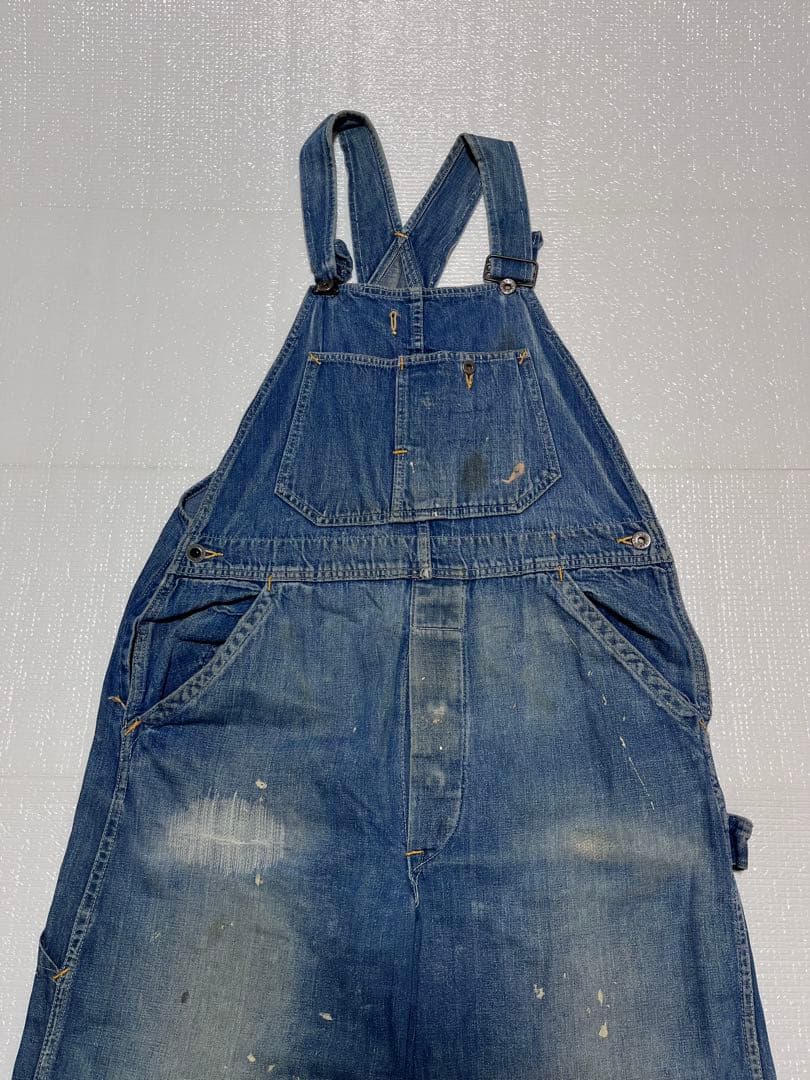 【vintage】大戦モデル 月桂樹ボタン オーバーオール ドーナツボタン