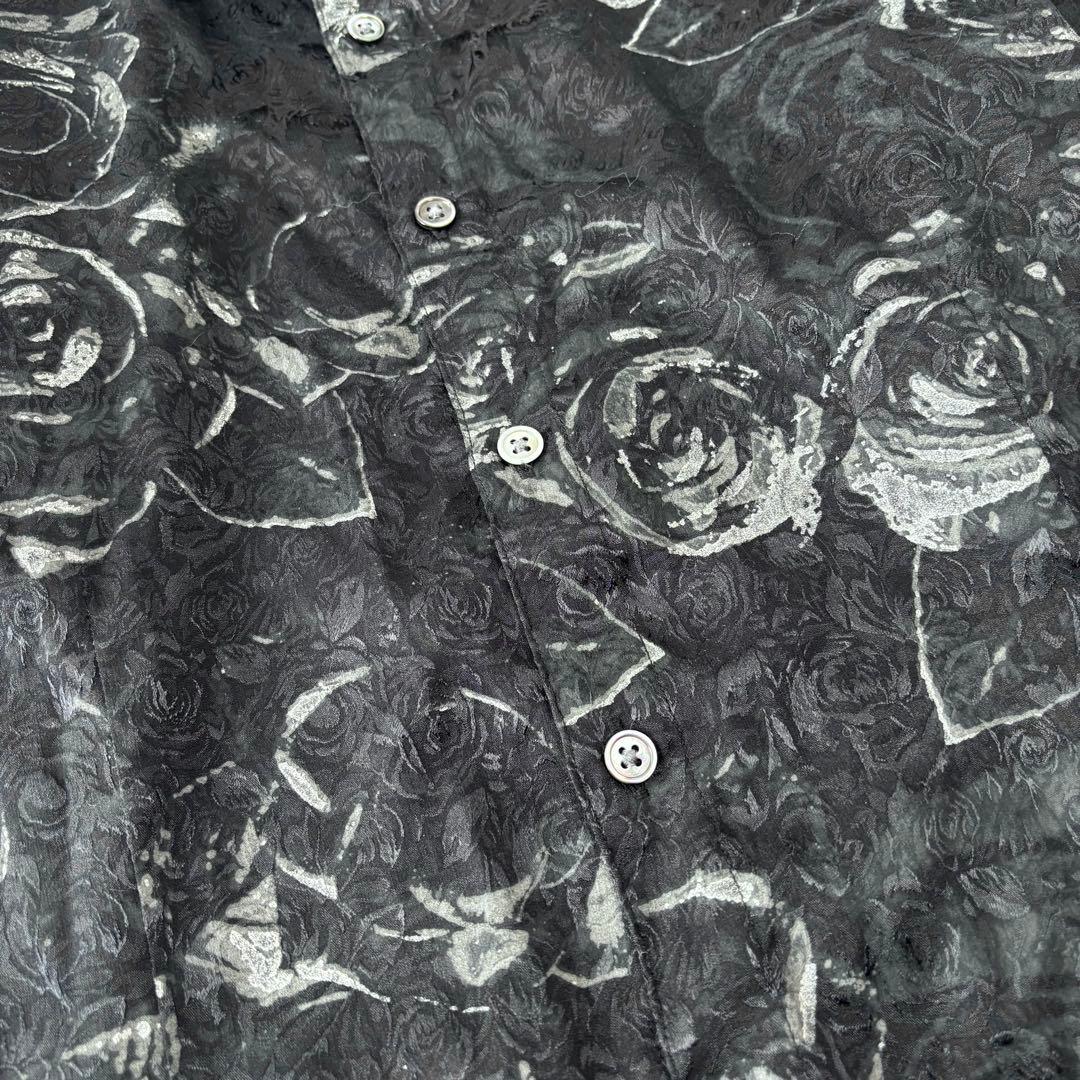 トップス TORNADO MART glossy rose print shirt M