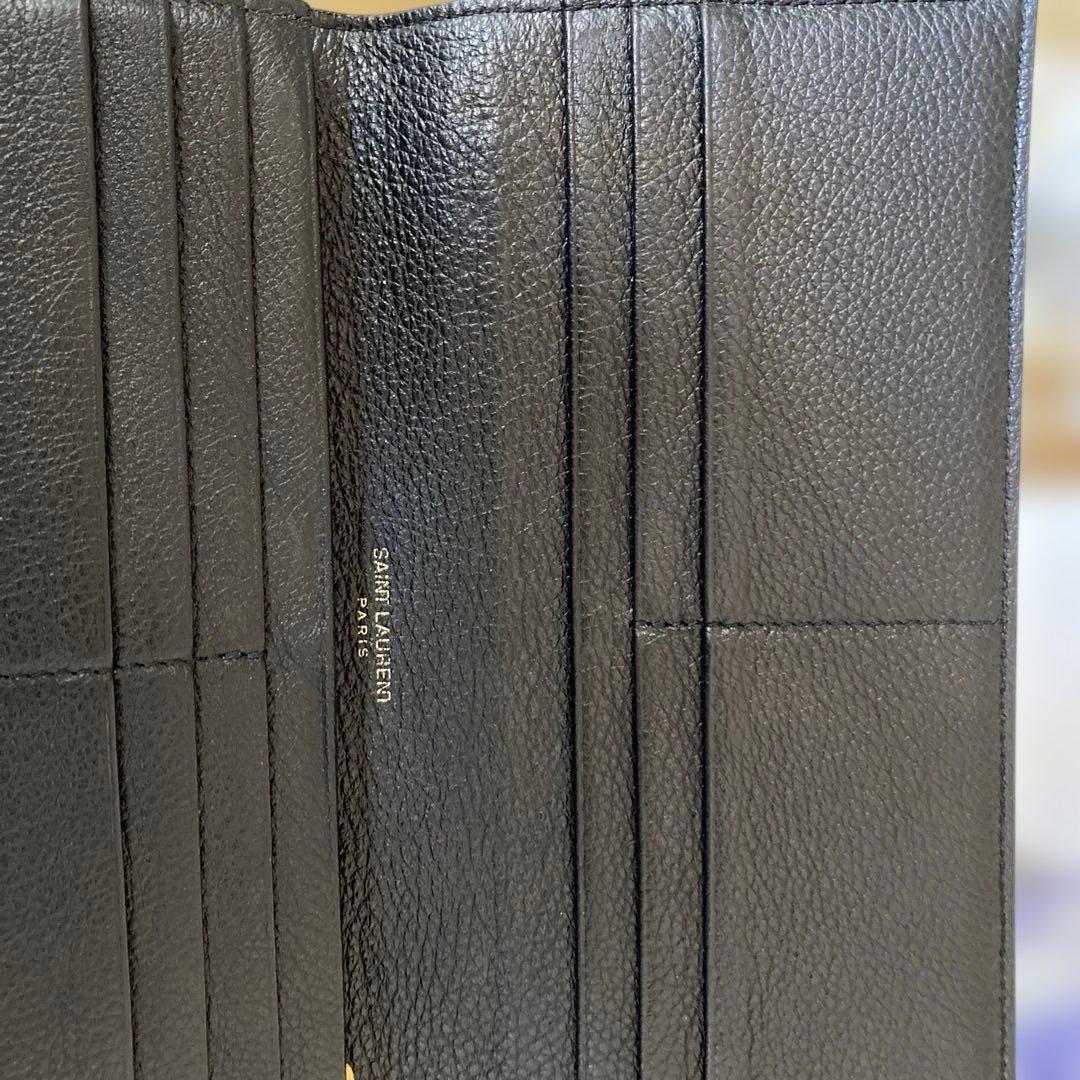 SAINT LAURENT タイニーモノグラムウォレット　ブラックレザー 長財布