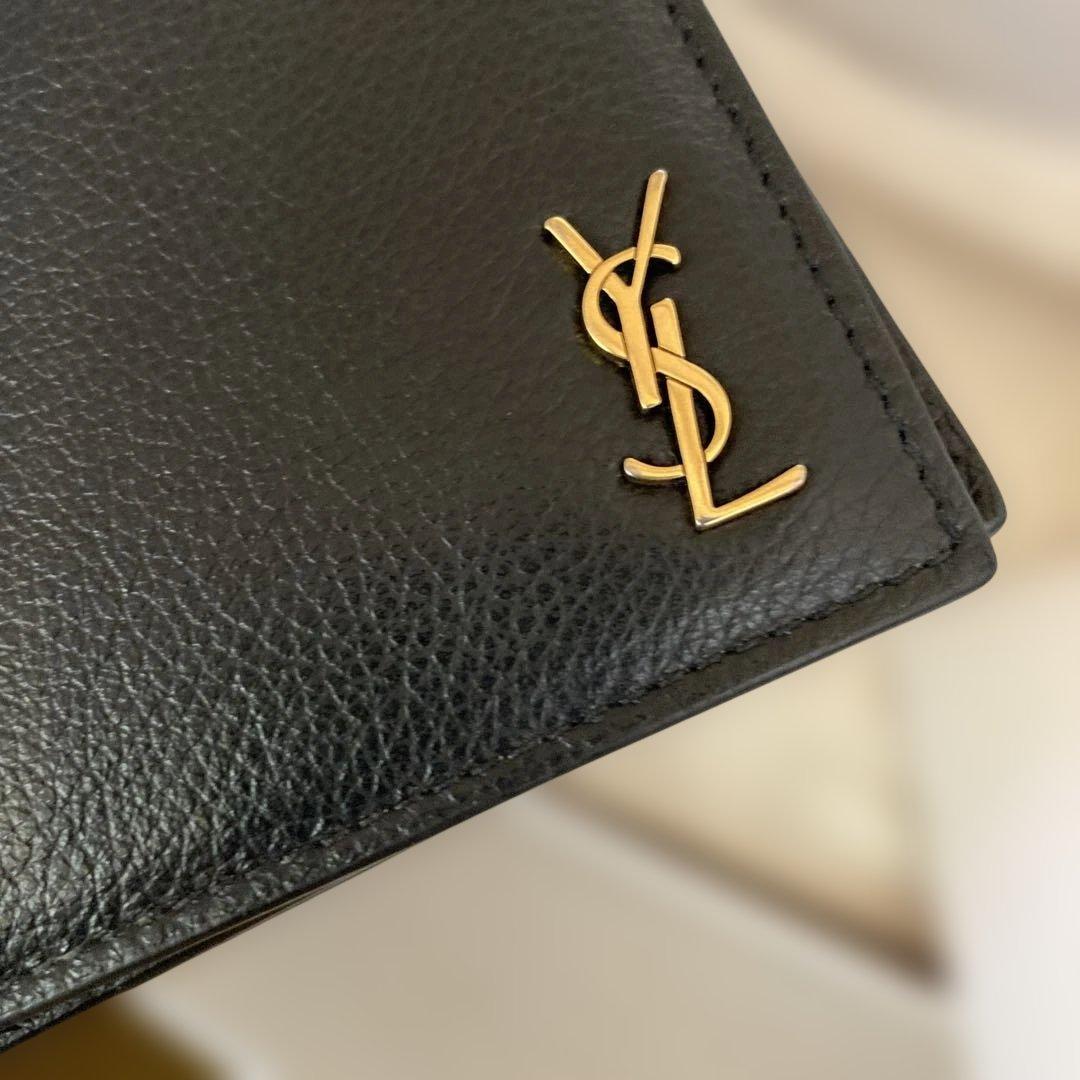 SAINT LAURENT タイニーモノグラムウォレット　ブラックレザー 長財布