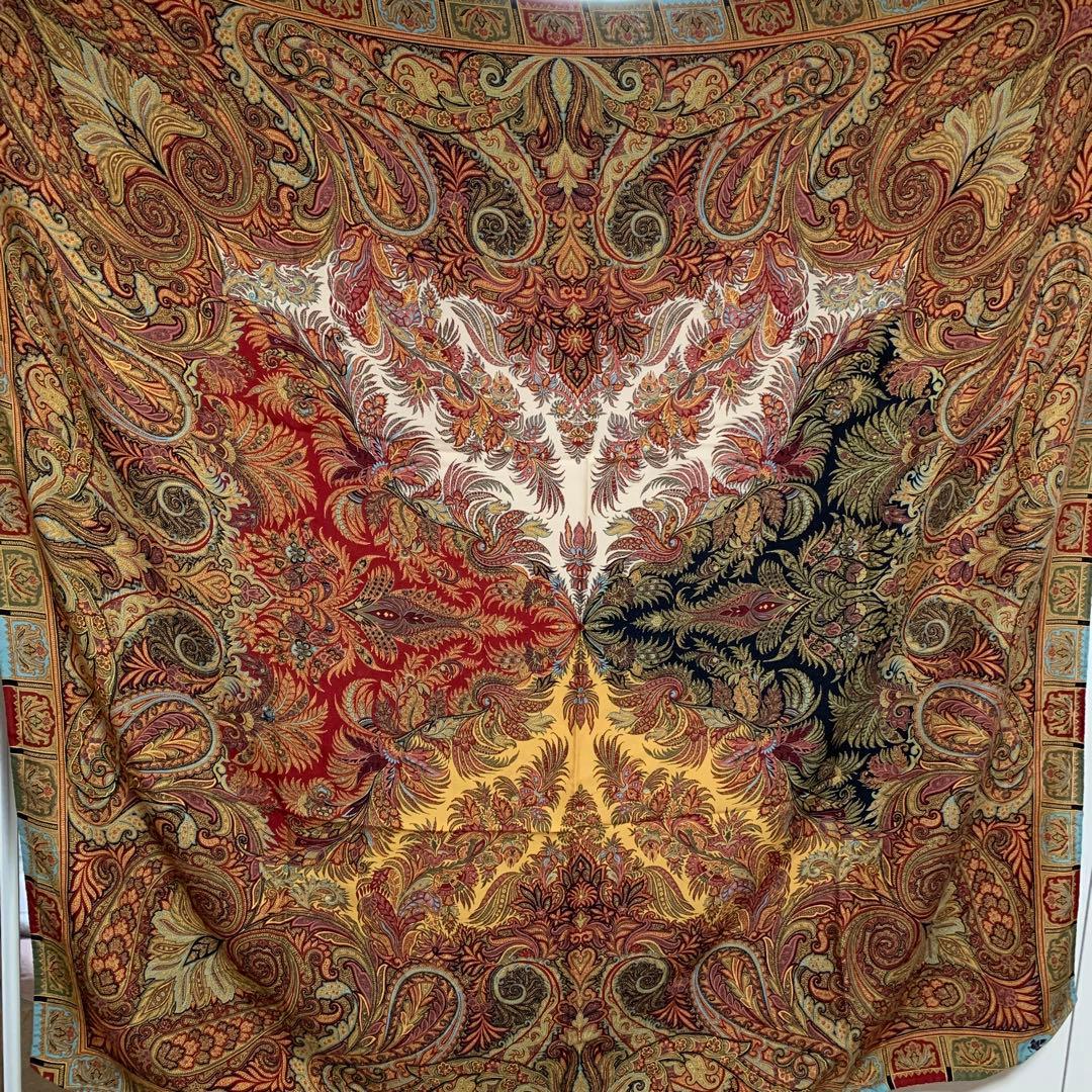 エトロ ETRO ウール ペイズリー柄の大判ストール スカーフ