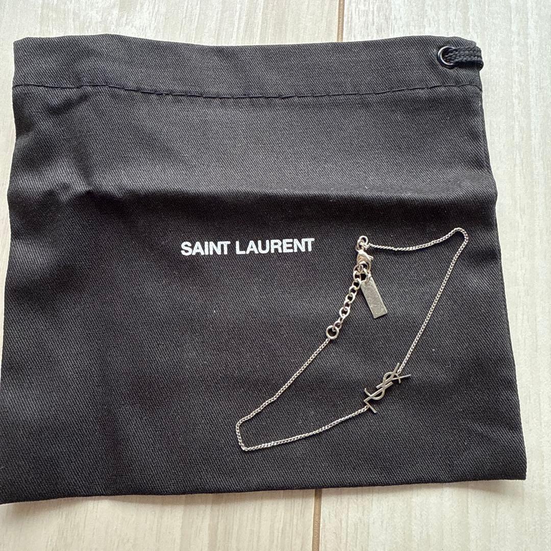【美品】SAINT LAURENT サンローラン ブレスレット シルバー　袋付き