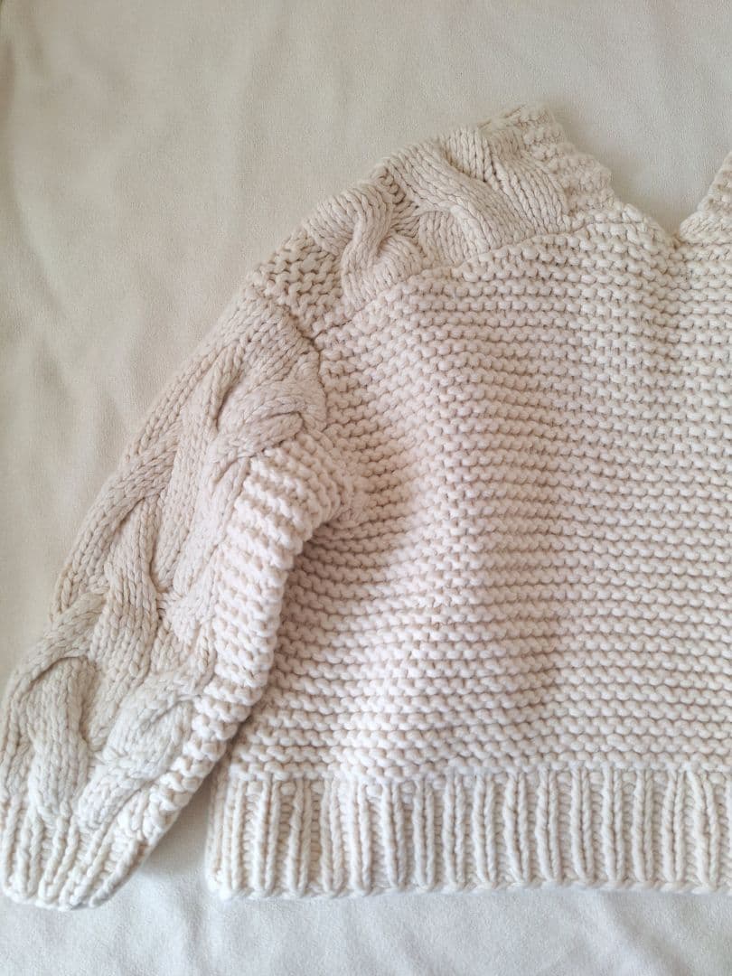 martinique マルティニーク ニット ケーブルカーディガン ホワイト