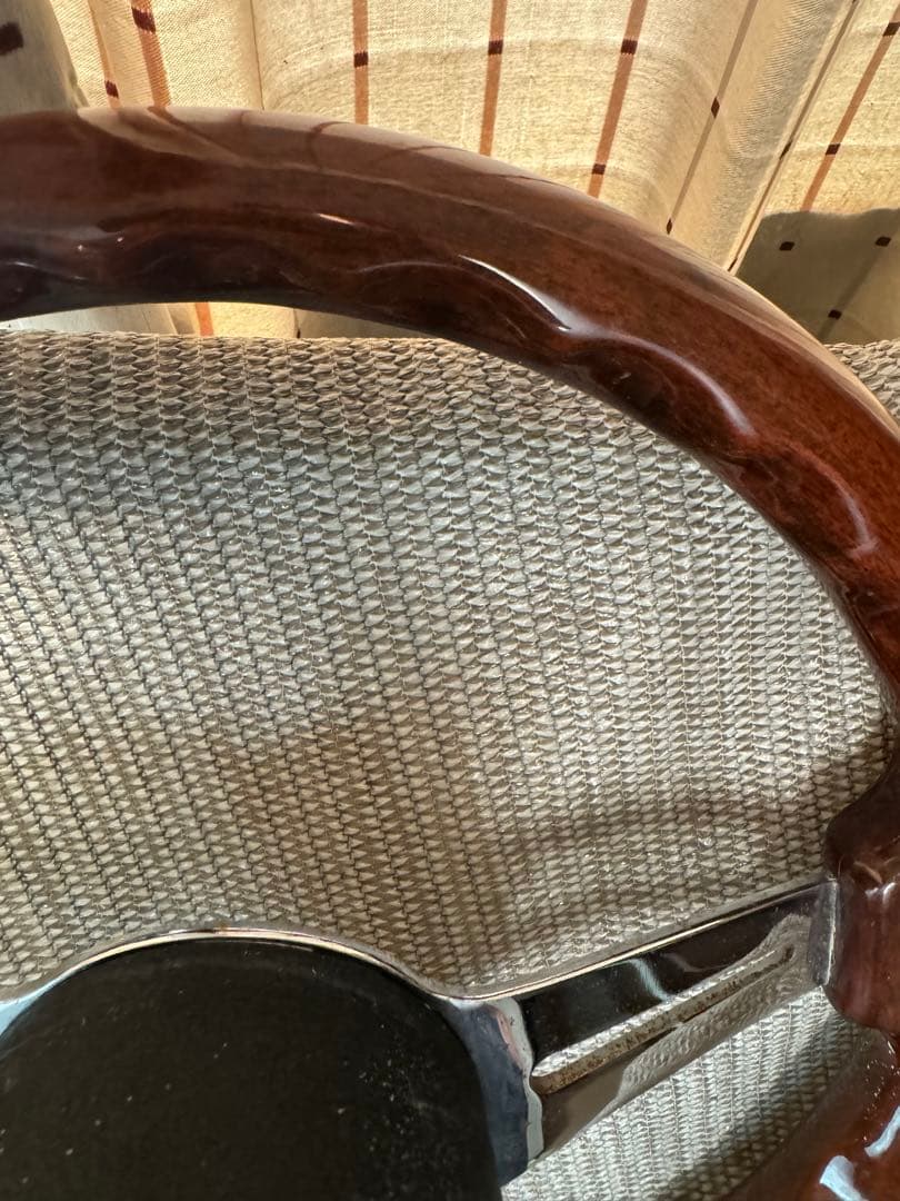 ナルディタイプ　ウッドとメタルの3スポークステアリング330mm 送料無料