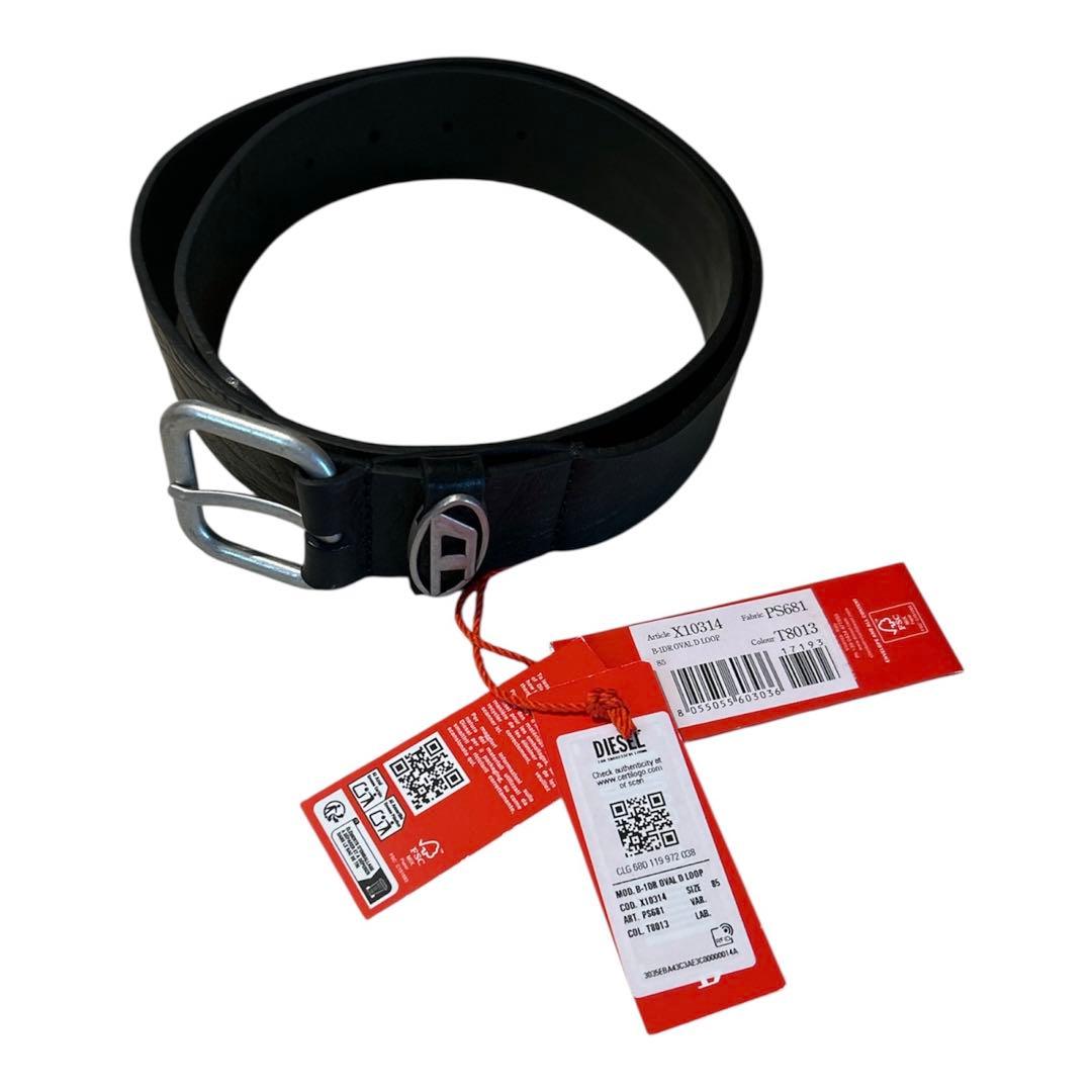 【新品未使用】DIESEL ブラックレザーベルト