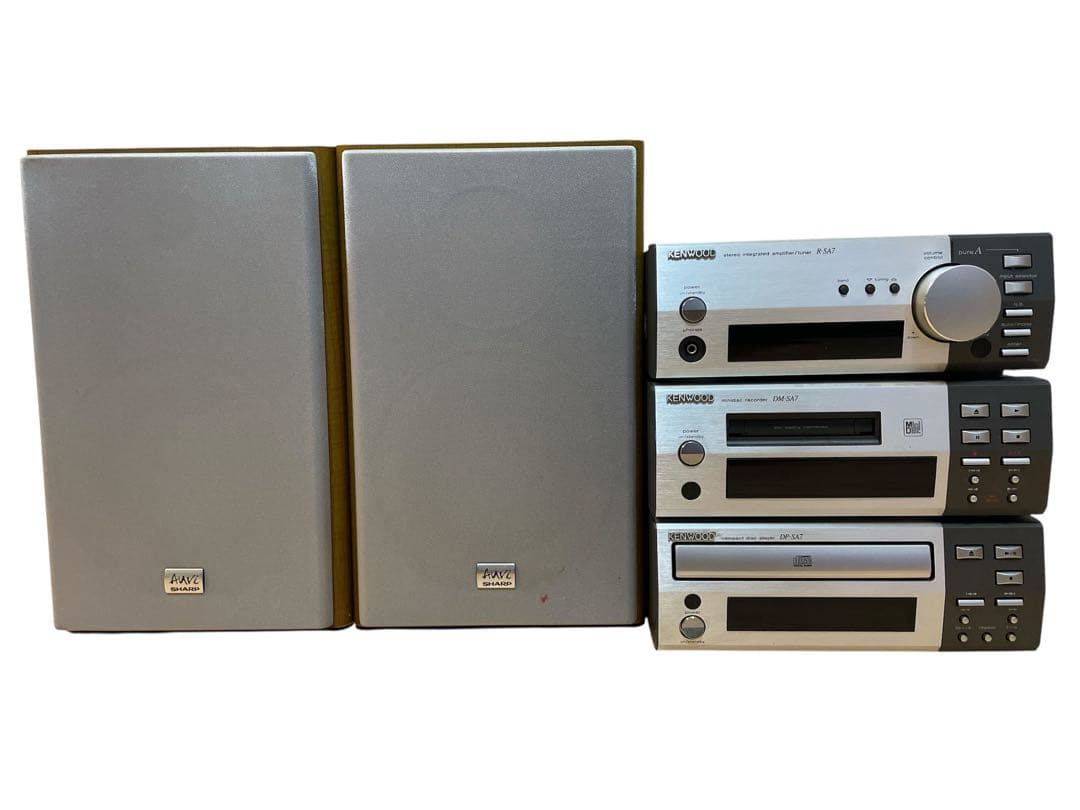 KENWOOD SA7 ミニコンポ CD MD アンプ 通電確認