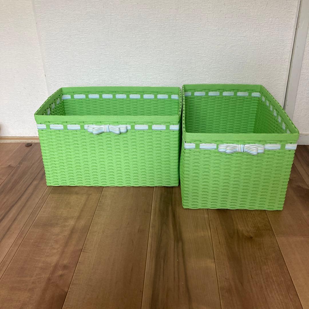 minoriページ クラフトバンド　ティッシュケースと収納かご2個