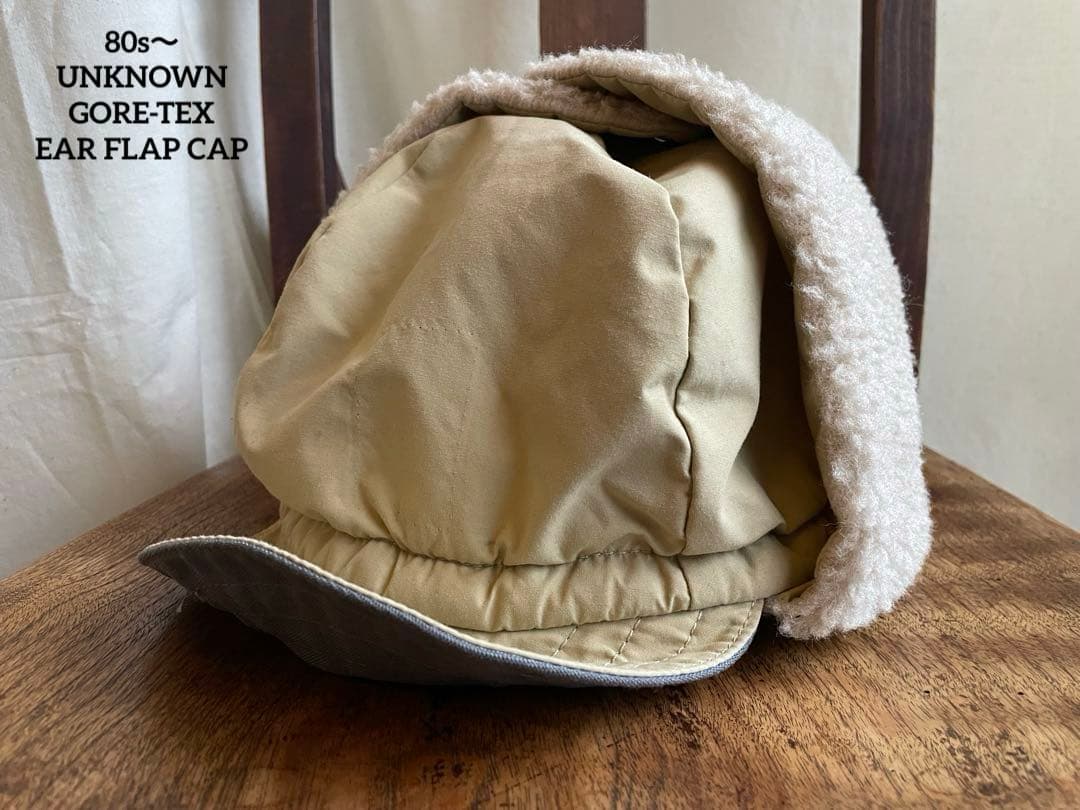 80s〜 ゴアテックス イヤーフラップキャップ 耳当て付き フリース ベージュ