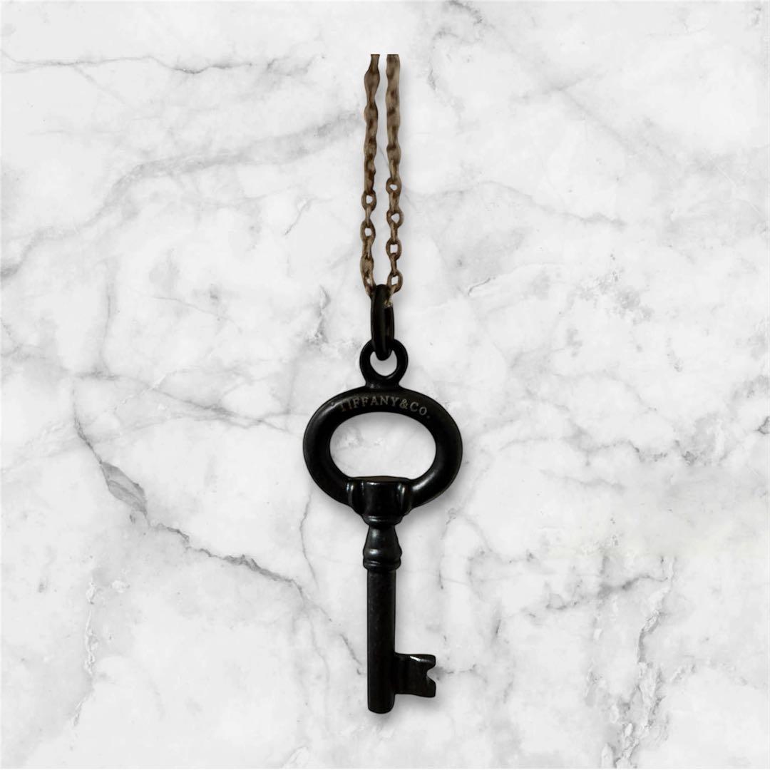 美品⭐️ Tiffany & Co. ブラックキー型ネックレス
