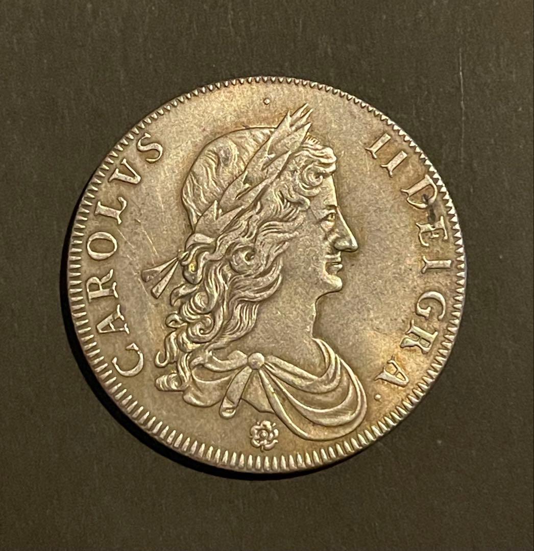 1662年 英国 アイルランド クラウン銀貨 チャールズ2世