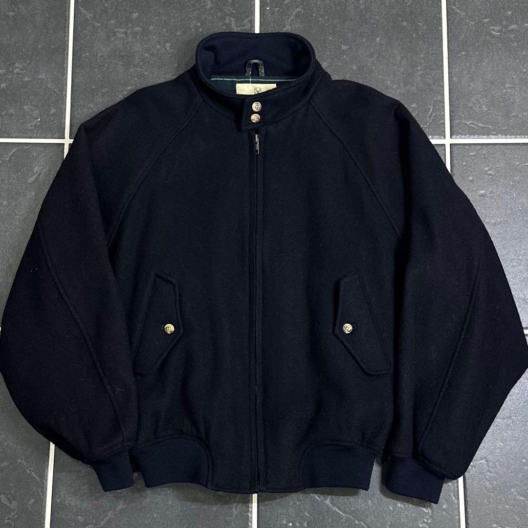 90s vintage 【ウール　ハリントンジャケット　ネイビー　無地　短丈】