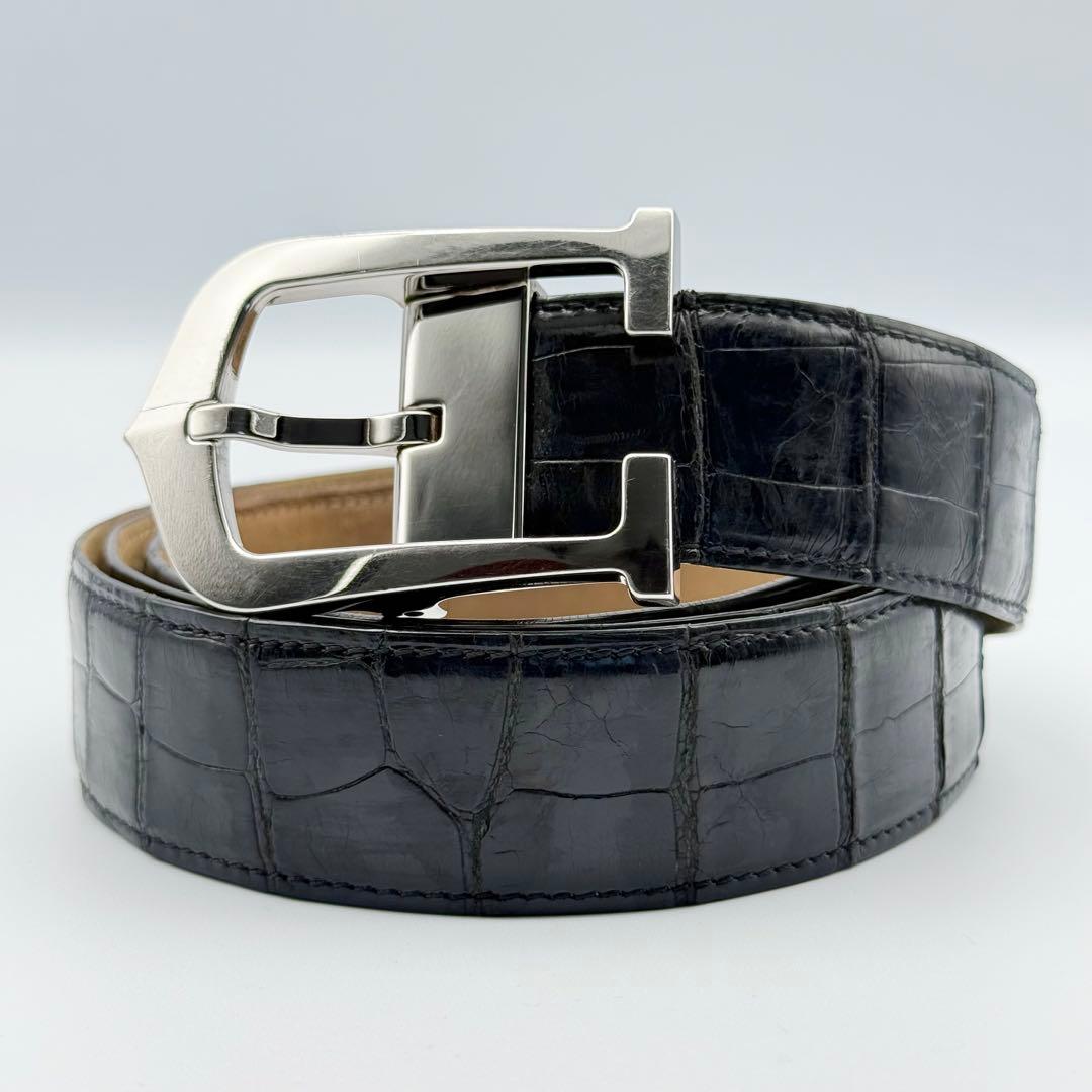 ✨良品✨カルティエ ベルト Cアロンジェ クロコ シルバー金具 メンズ ビジネス