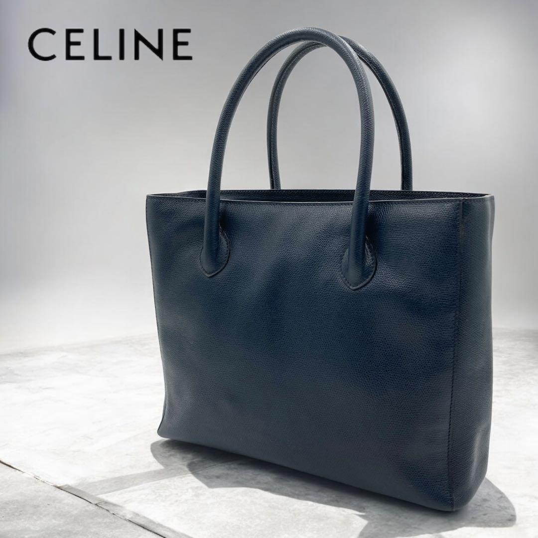 CELINE セリーヌ ハンドバッグ ネイビー レザー イタリア製