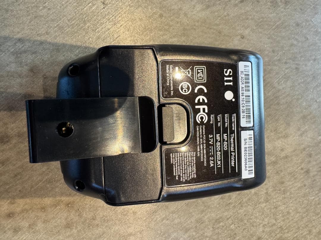 SII　MP-B20 　モバイルプリンター　中古品