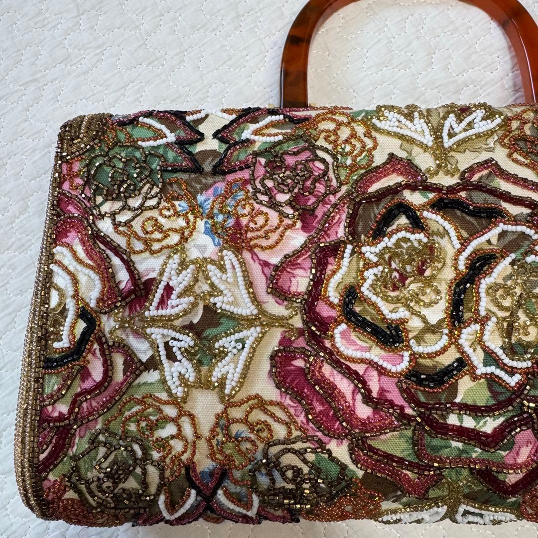 Lumy ルミー はしもと ビーズ バッグ ハンドバッグ クラッチ 皇室御用達